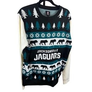 NFL Jacksonville Jaguars‎ Christmas Holiday Sweater Size Large Lights Up!